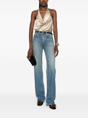Saint Laurent Denim Cotton Flared Jeans