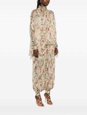 INTO THE EAST Silk Printed Shirt — Floral Long Sleeve