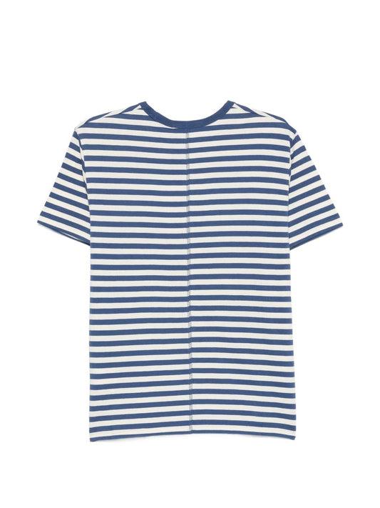 Dunst Striped Cotton T-Shirt — Blue Women's Topwear