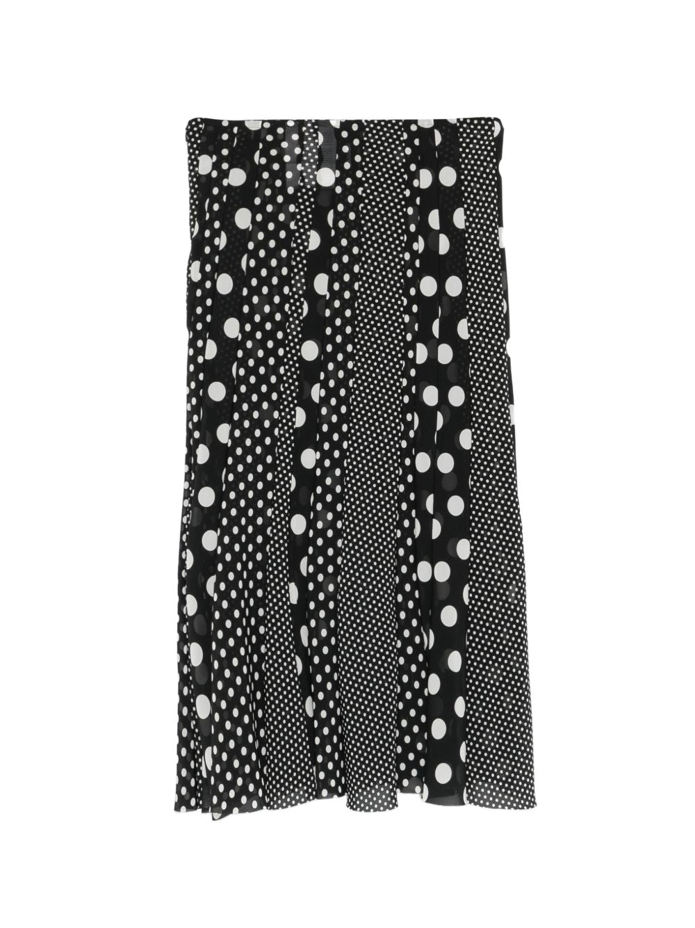 Junya Watanabe Printed Midi Skirt — Black Polka Dot
