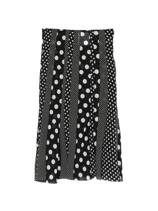 Junya Watanabe Printed Midi Skirt — Black Polka Dot