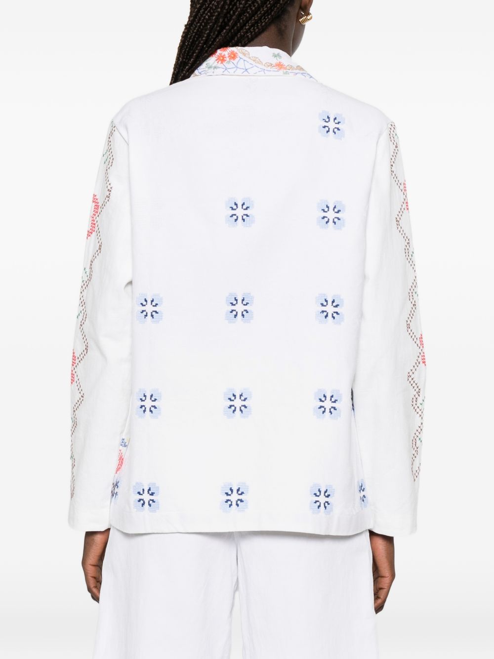 RELAX RE-LUX Embroidered Cotton Jacket — Women's White