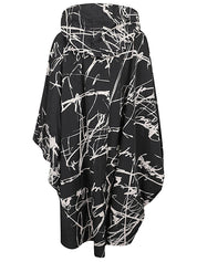 MOYURU Jackets — Cape Coat with Hood (Black & White)