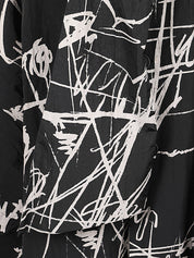 MOYURU Jackets — Cape Coat with Hood (Black & White)