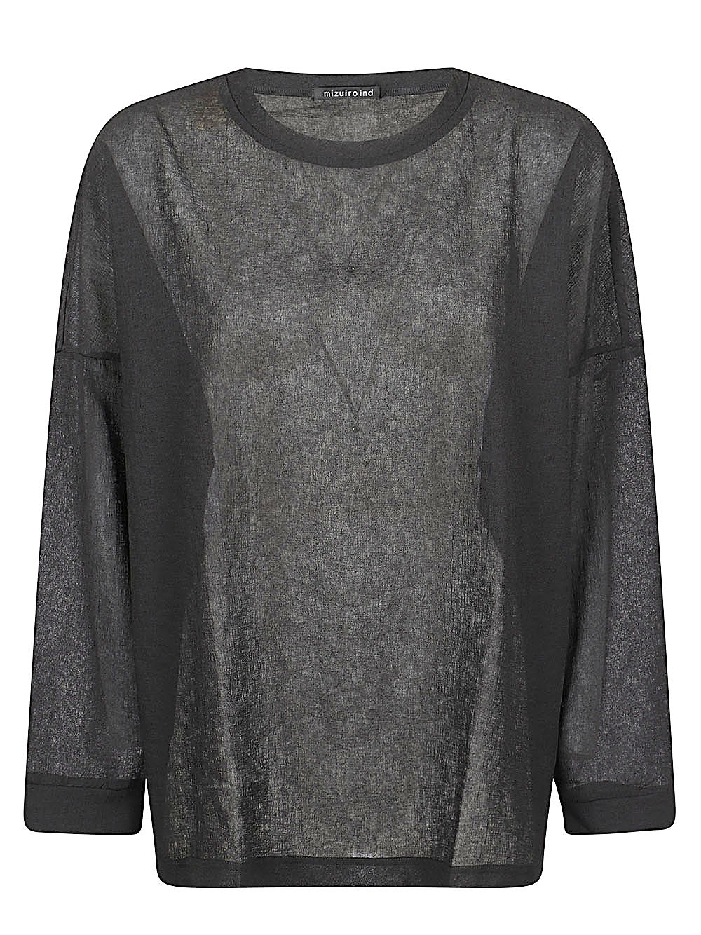 MIZUIRO Sweaters — Black Crewneck Sweater for Women