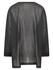 MIZUIRO Sweaters — Black Crewneck Sweater for Women