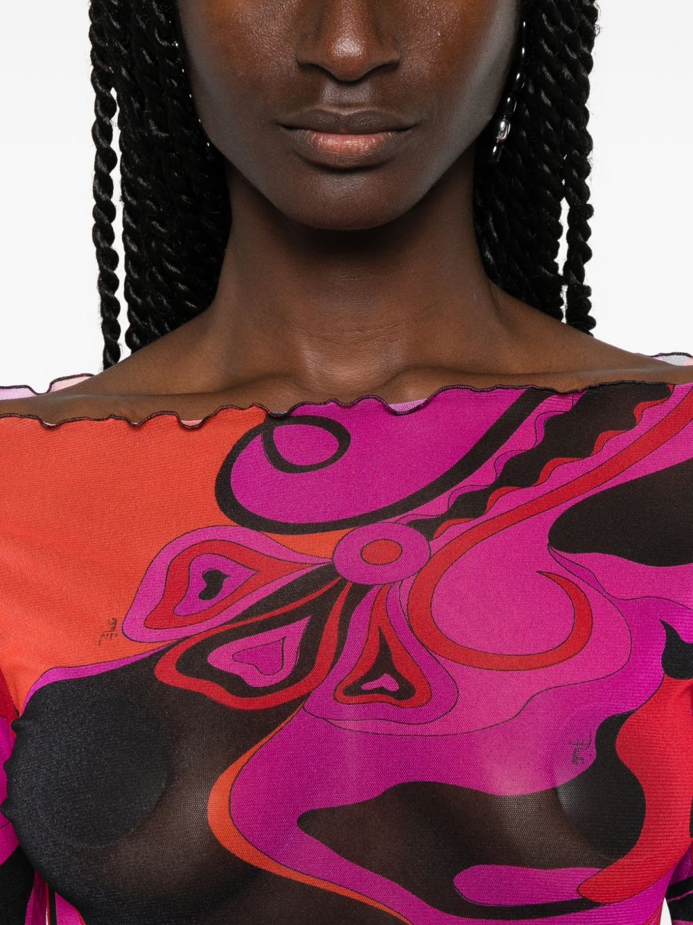 Pucci Printed Long Dress — Fuchsia Maxi (Women)