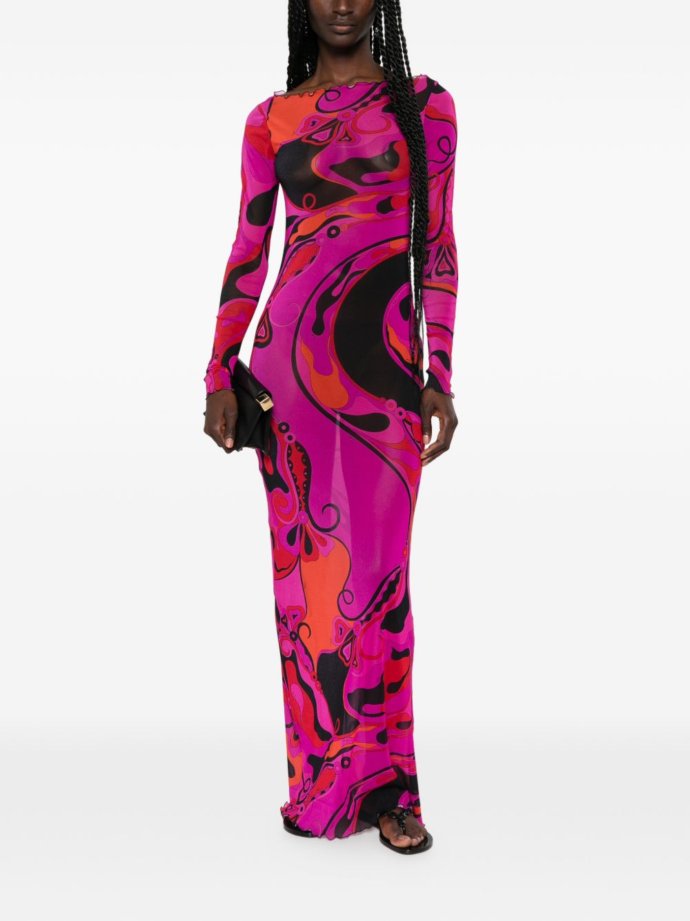 Pucci Printed Long Dress — Fuchsia Maxi (Women)