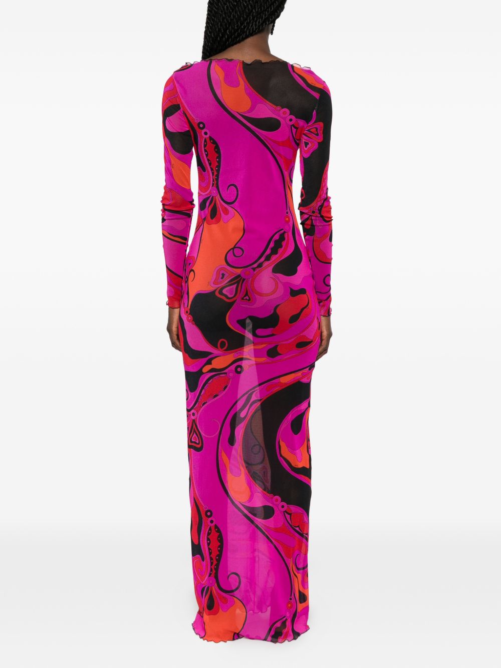 Pucci Printed Long Dress — Fuchsia Maxi (Women)