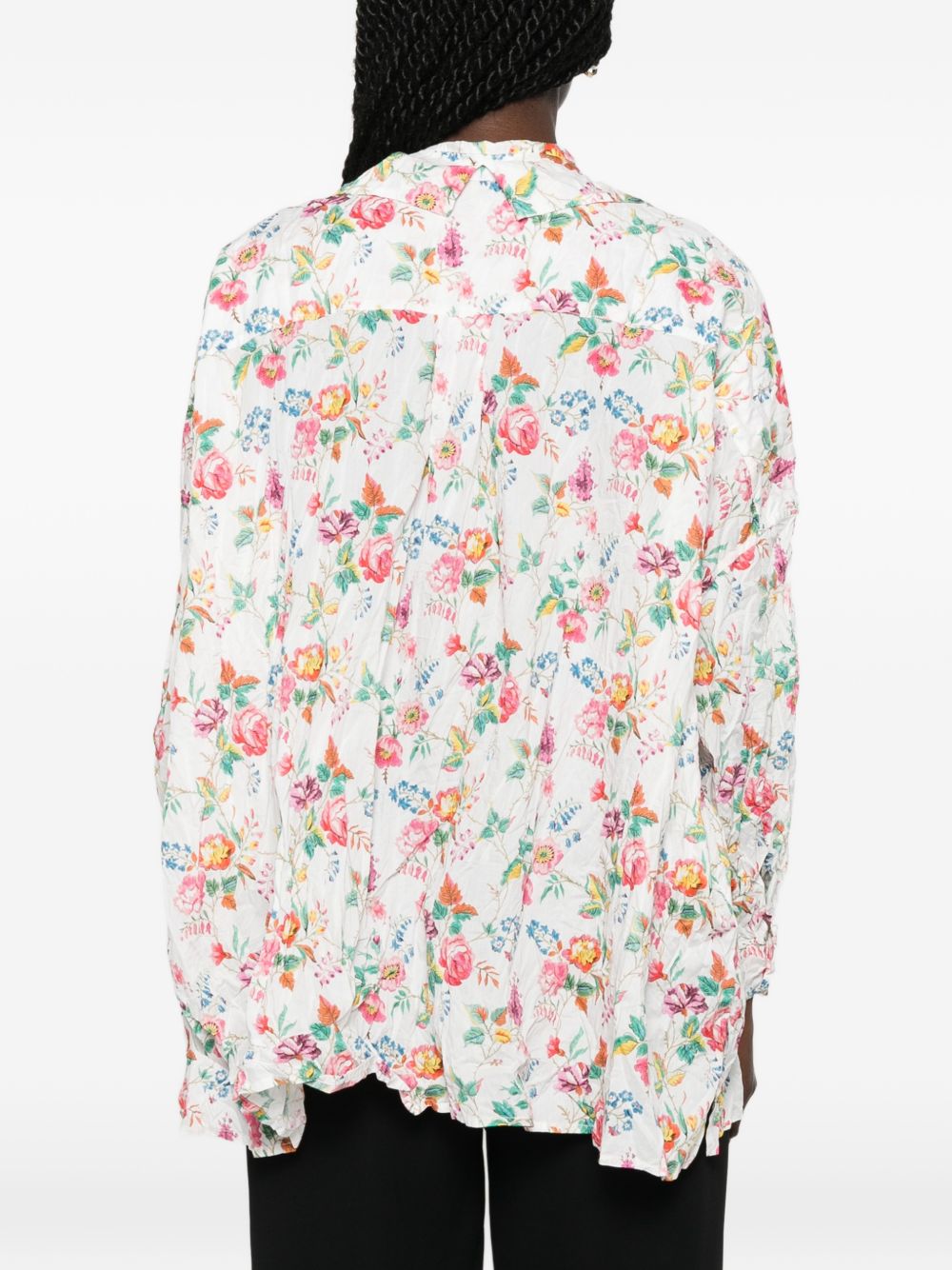 Daniela Gregis Cotton Shirt — White Floral Shirt