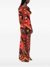 Pucci Printed Tulle T‑Shirt — Orange Topwear