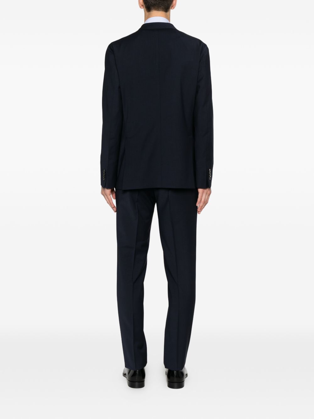 Boglioli Double-Breasted Wool Suit — Navy Peak Lapels