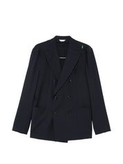 Boglioli Double-Breasted Wool Suit — Navy Peak Lapels