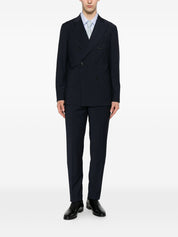 Boglioli Double-Breasted Wool Suit — Navy Peak Lapels