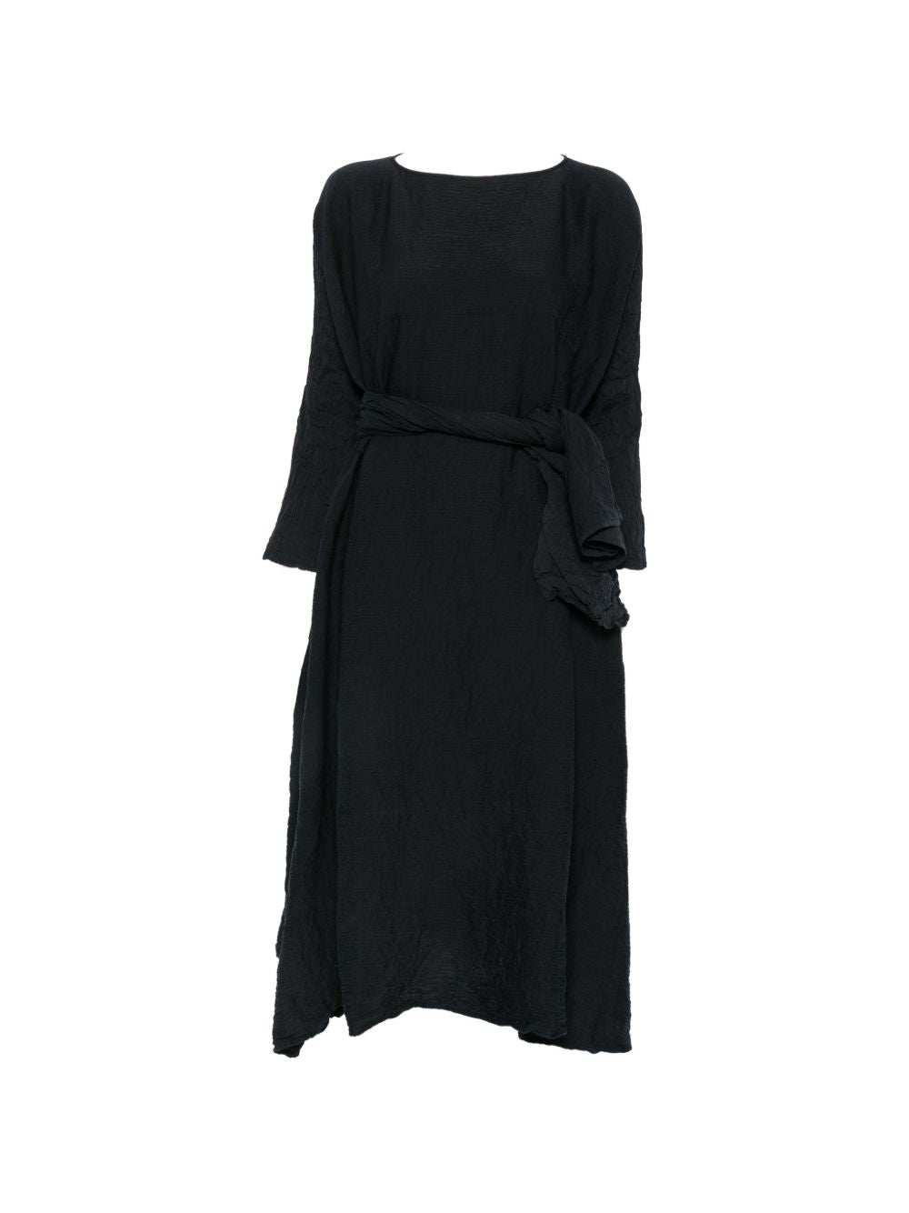 Daniela Gregis Cotton Dress — Black Belted Midi