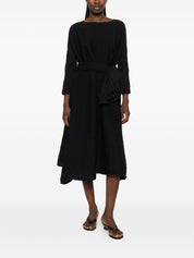 Daniela Gregis Cotton Dress — Black Belted Midi