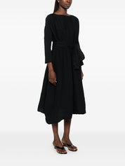 Daniela Gregis Cotton Dress — Black Belted Midi
