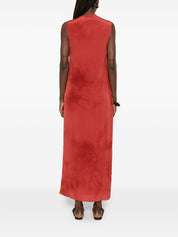 Cortana Dresses — Estela Silk Long Dress in Carmine Red