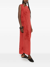 Cortana Dresses — Estela Silk Long Dress in Carmine Red