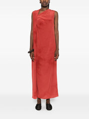 Cortana Dresses — Estela Silk Long Dress in Carmine Red