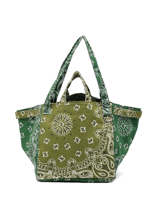 CALL IT BY YOUR NAME Shopper Bag — Green Bandana Patchwork