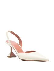 Amina Muaddi With Heel White