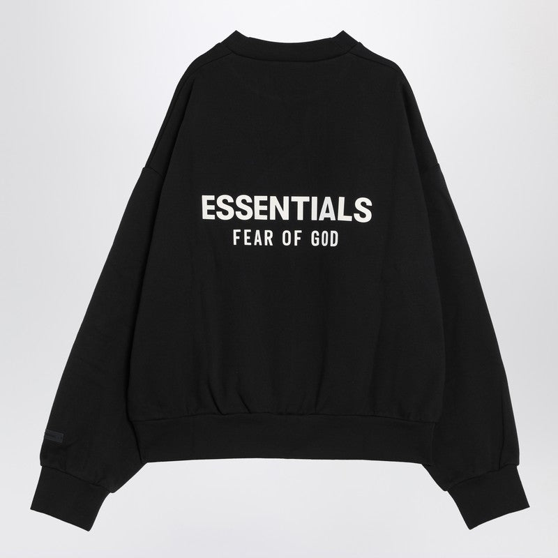 Fear of God Essentials Black fleece cotton logo sweatshirt