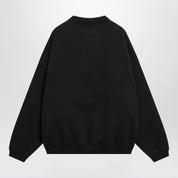 Fear of God Essentials Black cotton fleece sweatshirt with logo embroidery