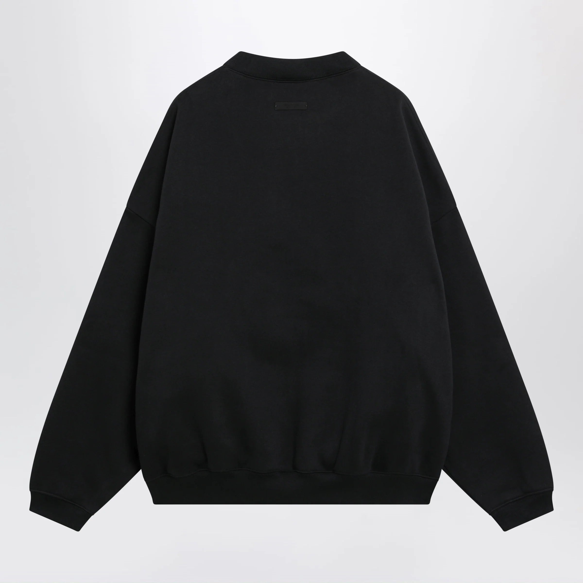 Fear of God Essentials Black cotton fleece sweatshirt with logo embroidery