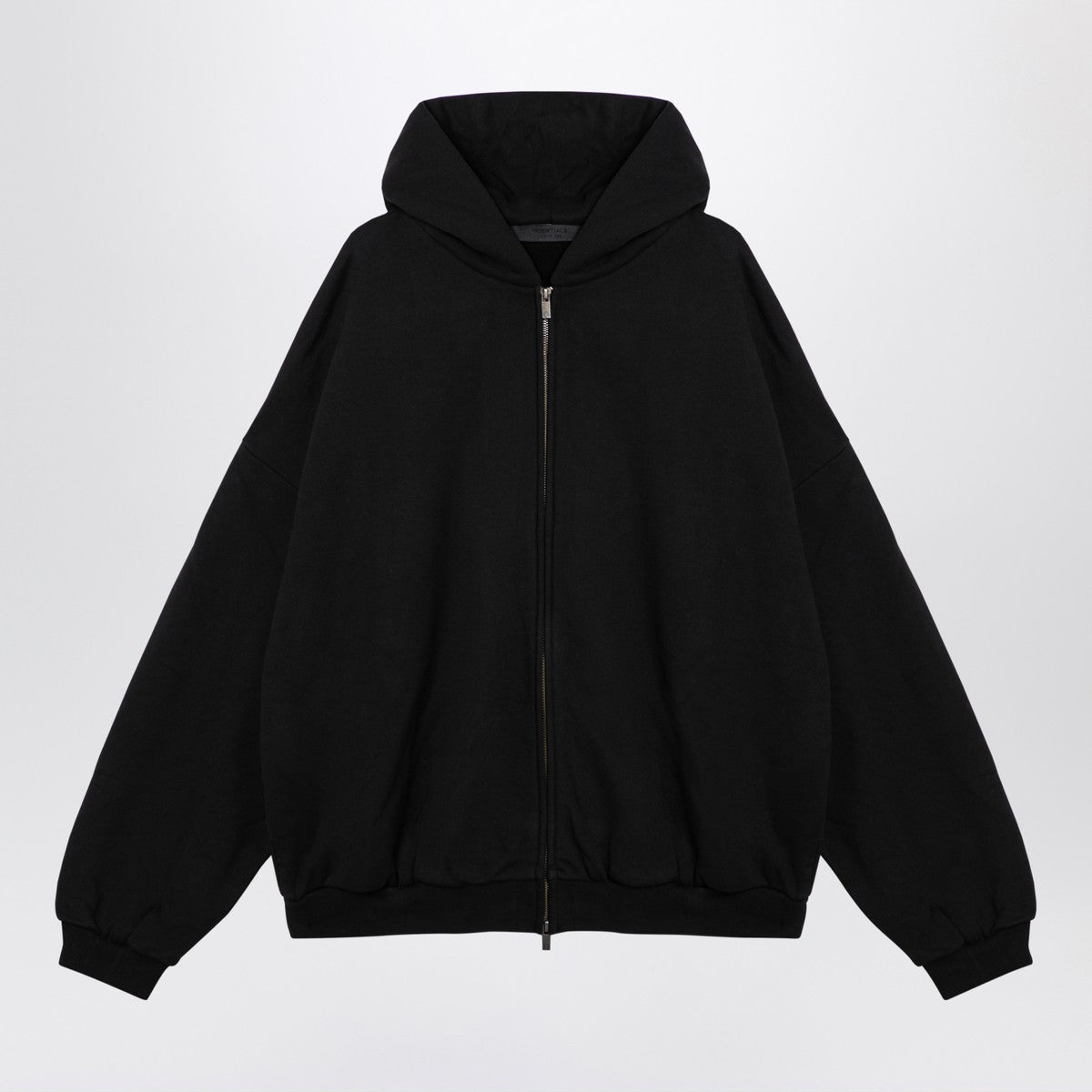 Fear of God Essentials Black zip sweatshirt with logo