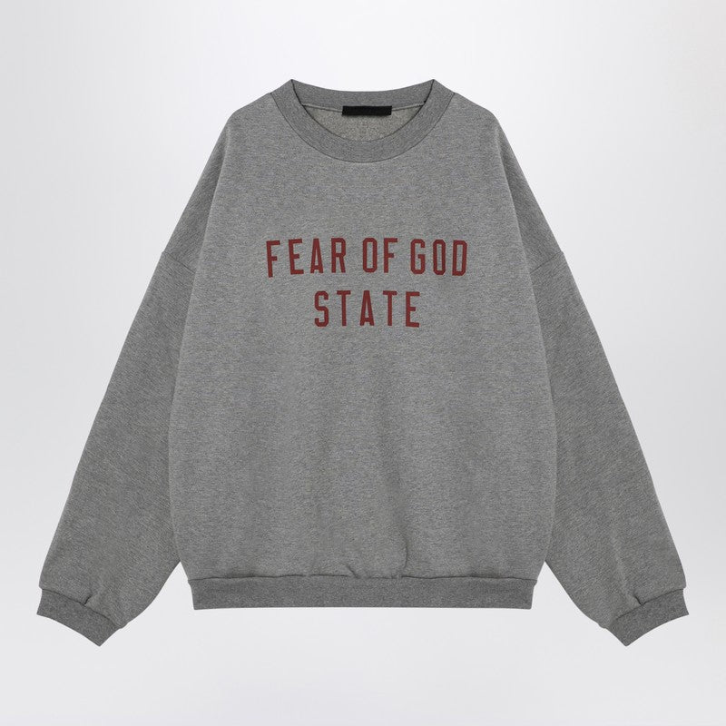 Fear of God Essentials Grey crewneck sweatshirt with logo