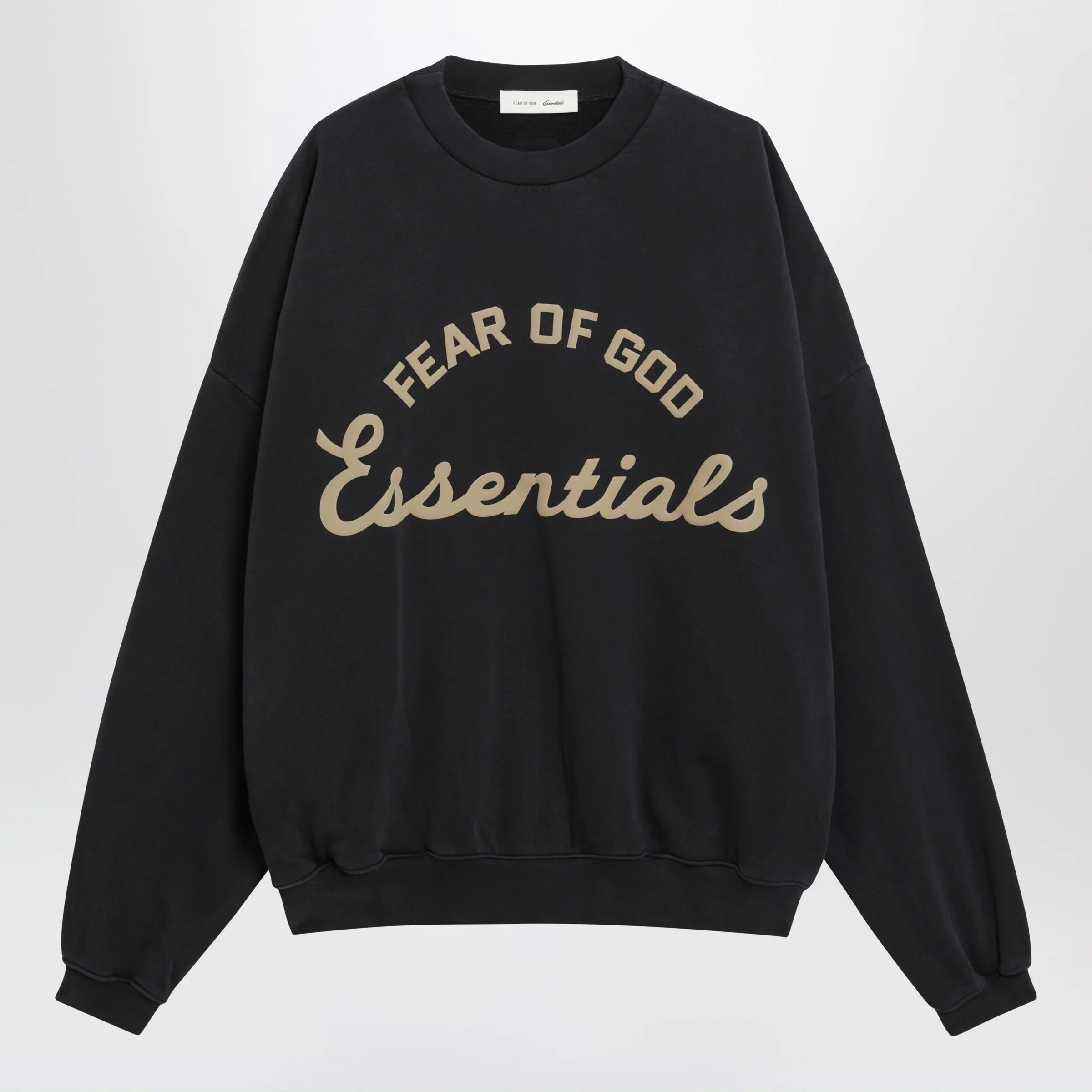 Fear of God Essentials Training 90s black cotton fleece sweatshirt