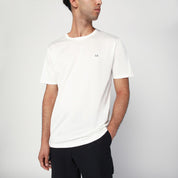C.P. Company White cotton T-shirt with logo patch