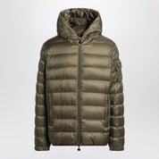 Moncler short zip-up puffer in khaki