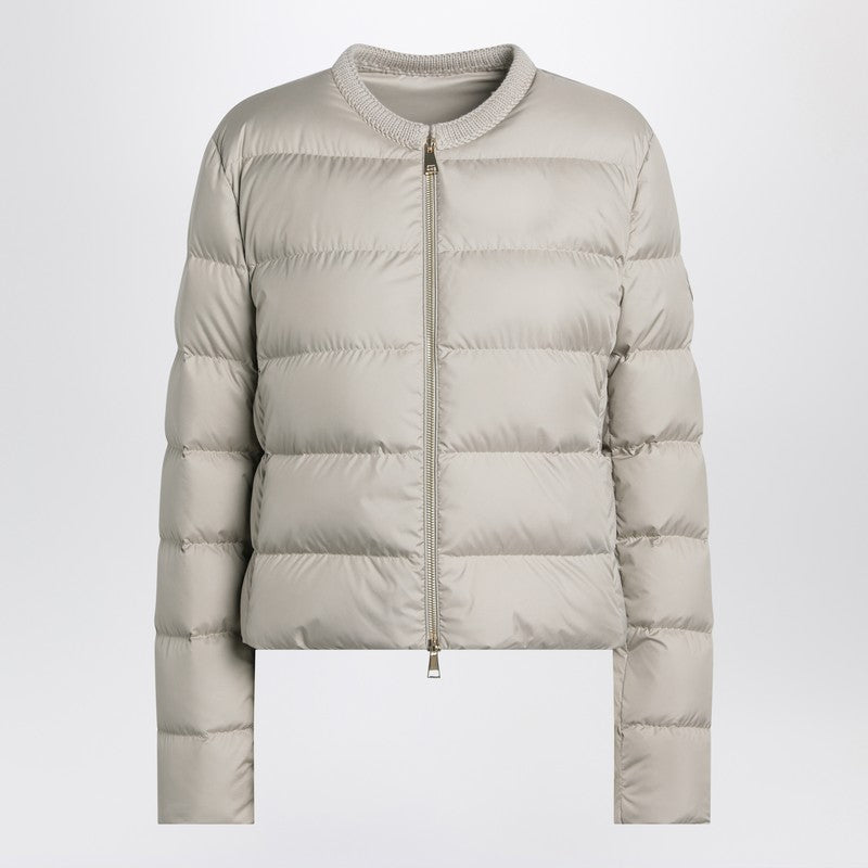 Doudoune courte zippée beige clair Moncler