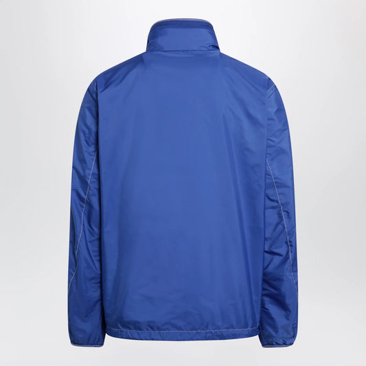 Moncler Arrakis rainwear jacket in bright blue with removable hood