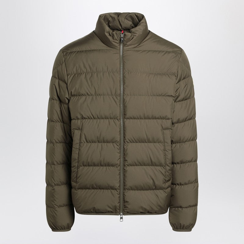 Moncler Khaki Short Zip‑Up Puffer Jacket