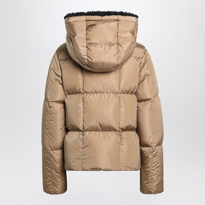 Doudoune à capuche beige Moncler