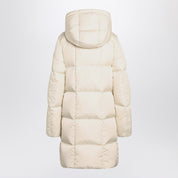 Moncler Litte long white quilted jacket