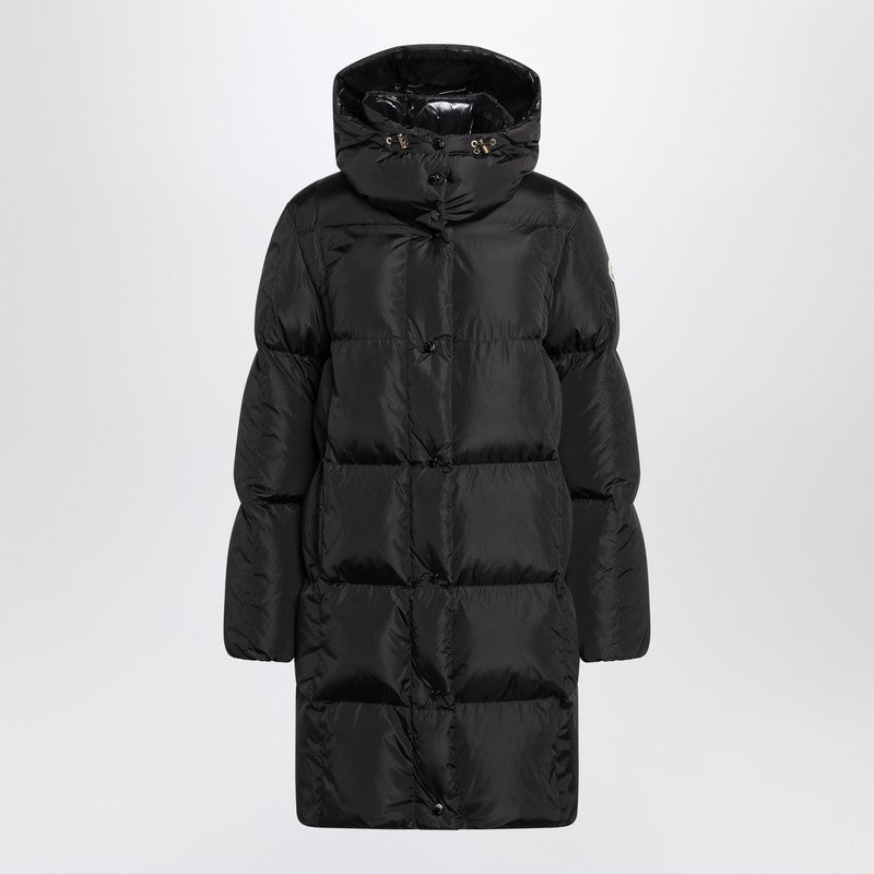 Veste matelassée longue noire Moncler Litte