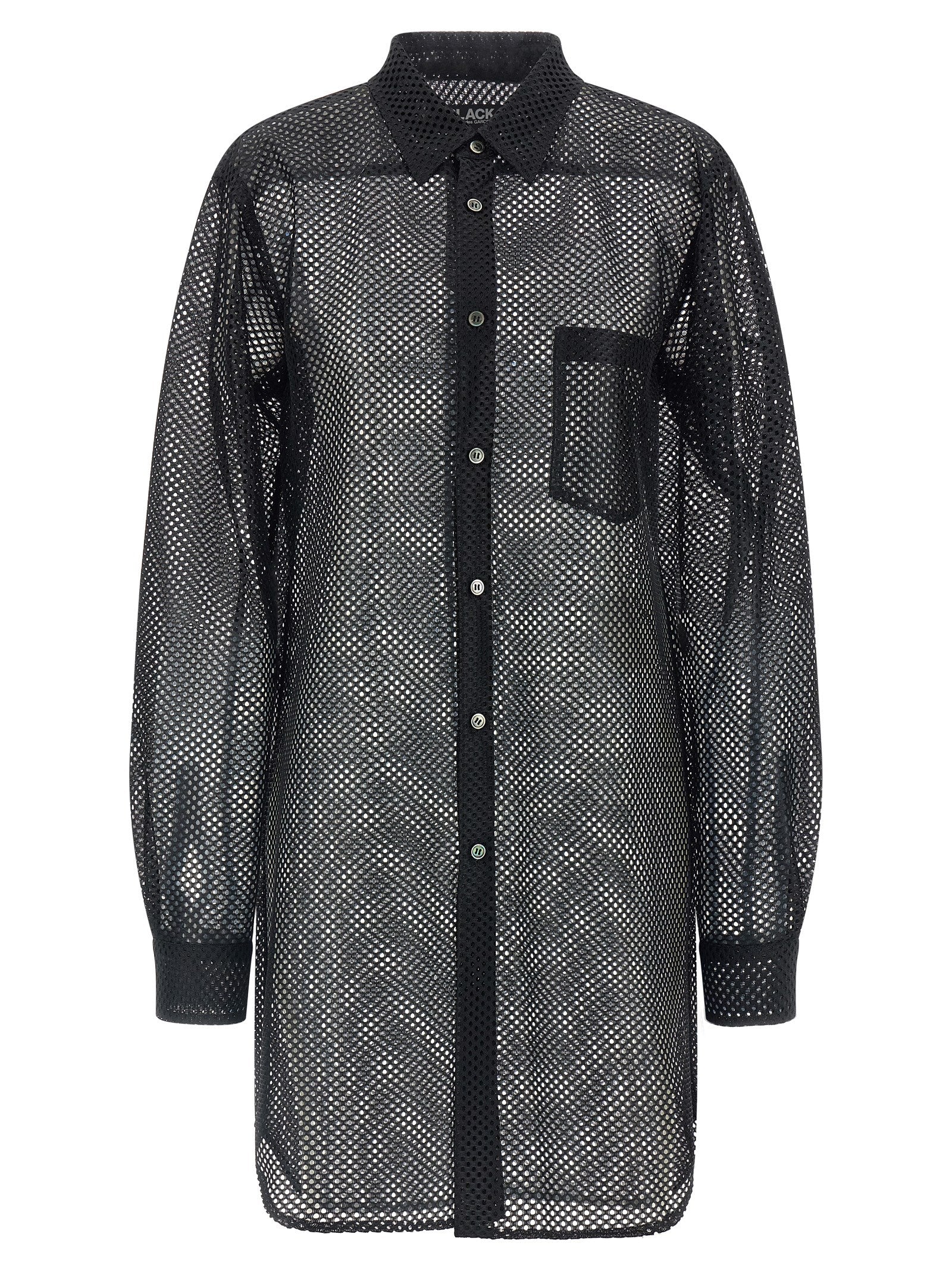 Comme Des Garcons Black Mesh Shirt — Men's Designer Shirt