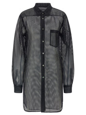 Comme Des Garcons Black Mesh Shirt — Men's Designer Shirt