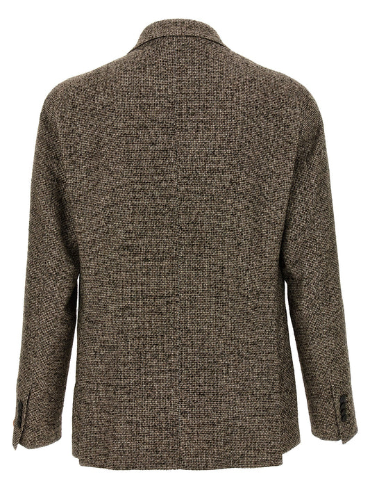 Tagliatore Brown Wool Blazer for Men — Double‑Breasted Jacket
