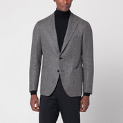 Tagliatore Beige/grey houndstooth double-breasted jacket