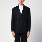 Tagliatore Black wool and cashmere double-breasted jacket