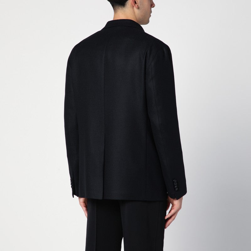 Tagliatore Black wool and cashmere double-breasted jacket