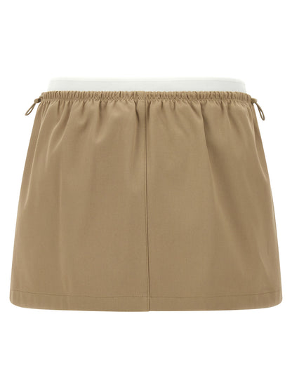 Alexander Wang Double Layer Waist Skirt — Beige Mini