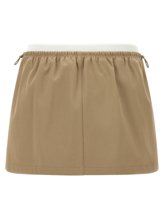 Alexander Wang Double Layer Waist Skirt — Beige Mini