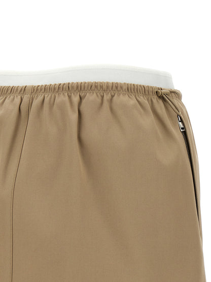 Alexander Wang Double Layer Waist Skirt — Beige Mini