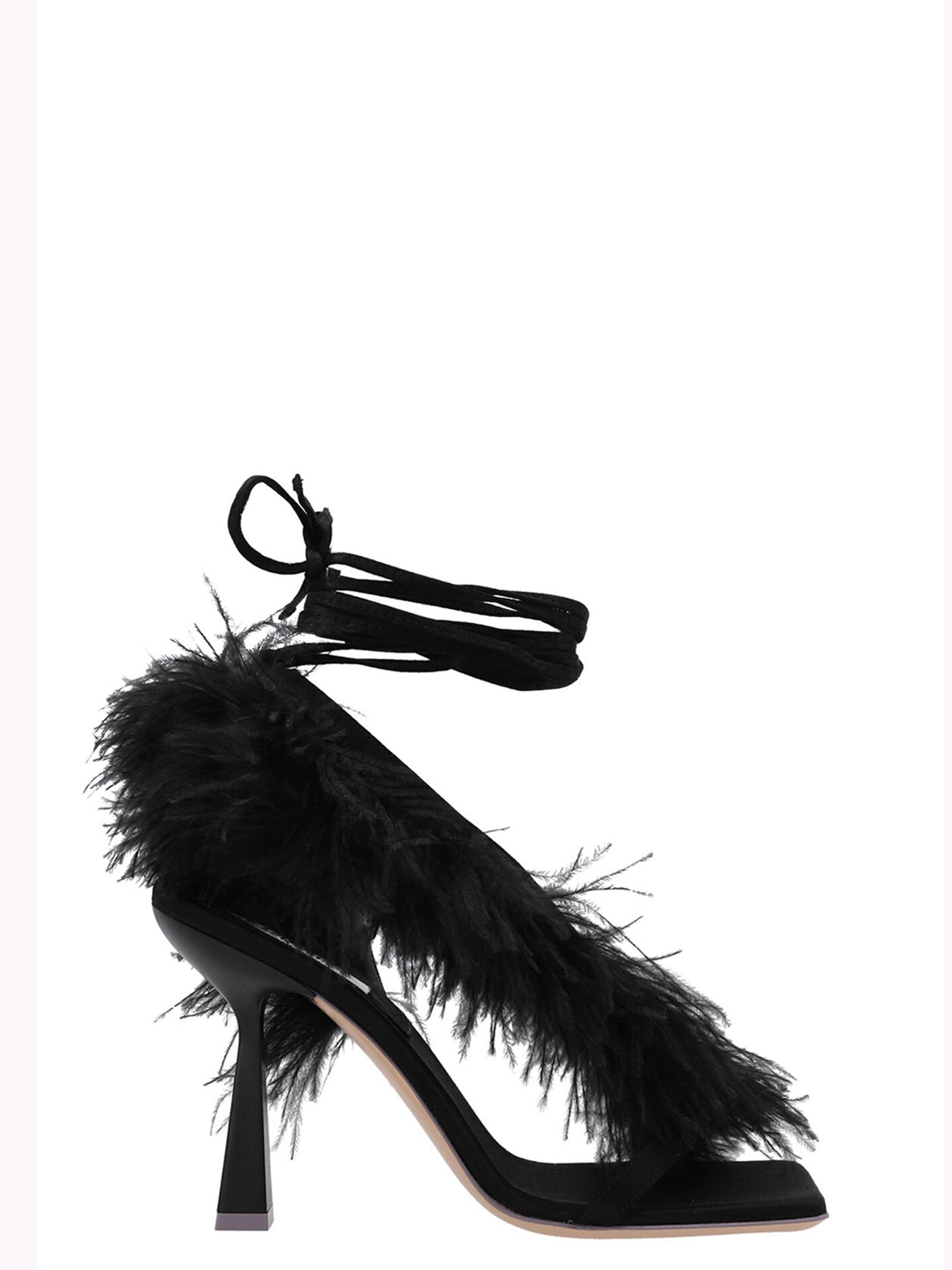 Sebastian Feather Wrap’ Sandals — 10cm Heel, Black